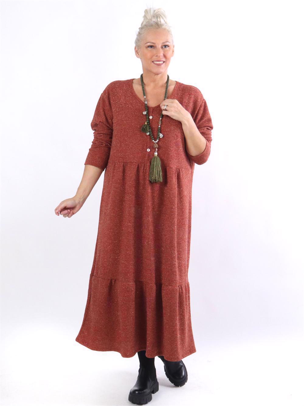 Dejana - Stickad klänning med glittertrådar